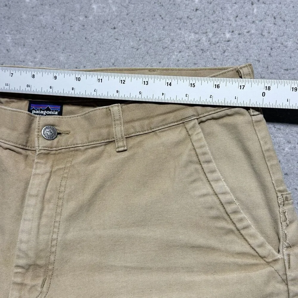Patagonia Stand Up Shorts Men’s 34 Tan Organic Cotton Canvas 6”Heritage VTG